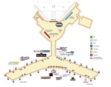 MAP Map Of Houston Hobby Airport